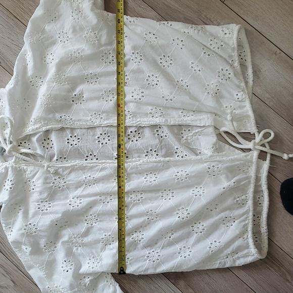 Tempo Paris White Eyelet Cotton Cover Up Jacket - Picture 6 of 9